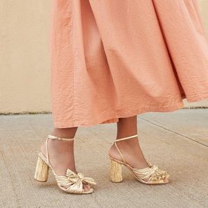 loeffler randall camellia heels -gold - size 7